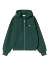 Carhartt Logo-detail Zip-up Hoodie In Green