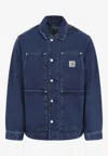 Carhartt Logo Double Front Denim Jacket In Blue