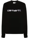 Carhartt Logo-embroidered Cotton Sweatshirt In Black
