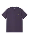 Carhartt Logo-embroidered Cotton T-shirt In Blue
