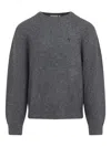 Carhartt Crew Neck Sweater With Ribbed Cuffs And Hem In Gray