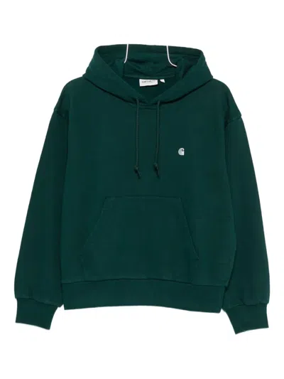 Carhartt Logo-embroidered Hoodie In Green