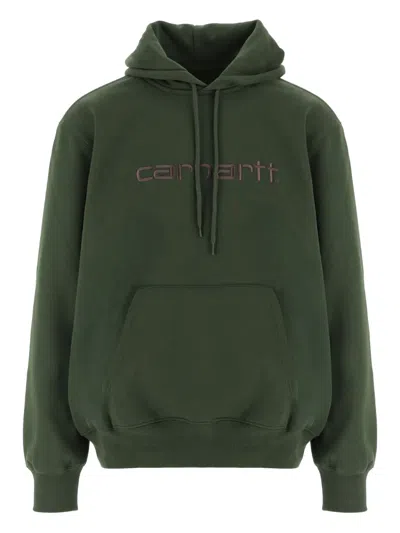 Carhartt Logo-embroidered Hoodie In Green