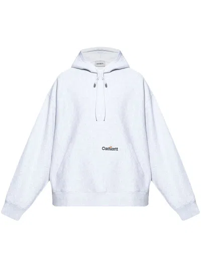Carhartt Logo-embroidered Hoodie In Grey