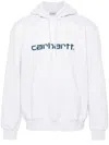 Carhartt Work In Progress Logo Embroidered Hoodie In Ash Heather