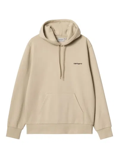 Carhartt Logo-embroidered Hoodie In Neutrals