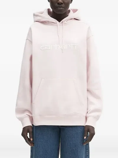 Carhartt Logo-embroidered Hoodie In Pink