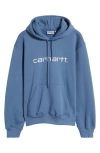 Carhartt Logo Embroidered Hoodie In Sorrent White
