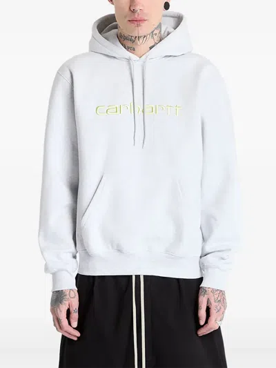 Carhartt Logo-embroidered Hoodie Sweatshirt In Black