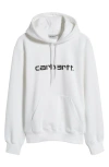 Carhartt Logo Embroidered Hoodie In White Black