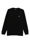Carhartt Chase T-shirt With Crew Neck And Long Sleeves In Black