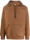 Carhartt Logo-embroidered Long-sleeved Hoodie In Brown