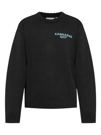 CARHARTT LOGO-EMBROIDERED RIBBED SWEATER