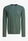 Carhartt Logo Embroidered Ribbed Sweater In Green