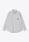 Carhartt White/black Striped Linus L/s Shirt In White