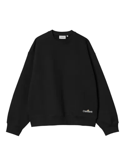 Carhartt Logo-embroidered Sweatshirt In Black