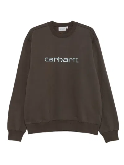 Carhartt Logo-embroidered Sweatshirt In Brown