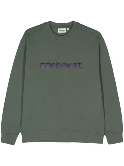Carhartt Logo-embroidered Sweatshirt In Green