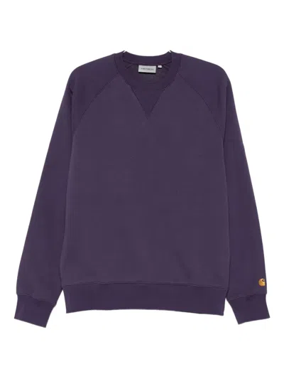 Carhartt Logo-embroidered Sweatshirt In Purple