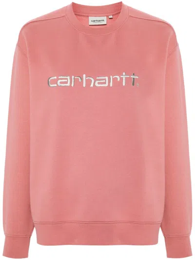 Carhartt Logo-embroidered Sweatshirt In Rosa