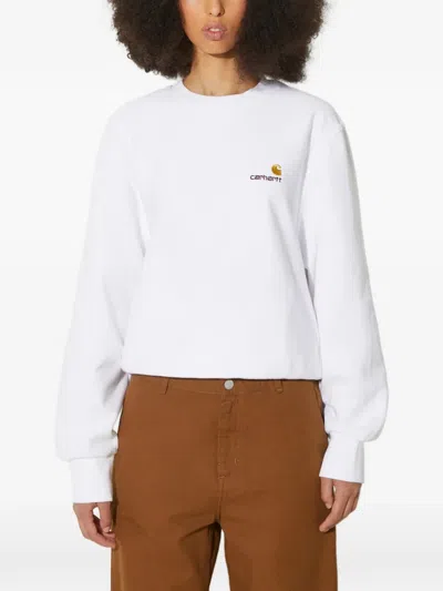 Carhartt Logo-embroidered Sweatshirt In White