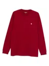 Carhartt Logo-embroidered T-shirt In Red