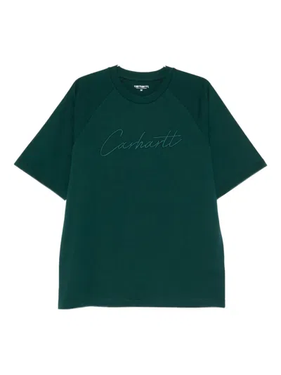Carhartt Logo-embroidered T-shirt In Green
