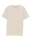 Carhartt Logo-embroidered T-shirt In Neutral