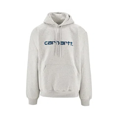Carhartt Logo Embroidery Hoodie In Grey