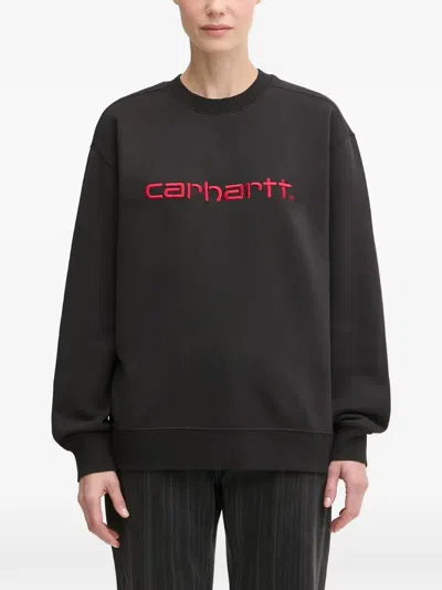 Carhartt Logo-embroidery Sweatshirt In Black