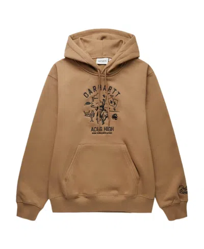 Carhartt Logo Hooded Sweater In Green