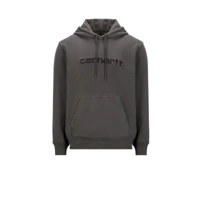 Carhartt Logo Hoodie In Grey