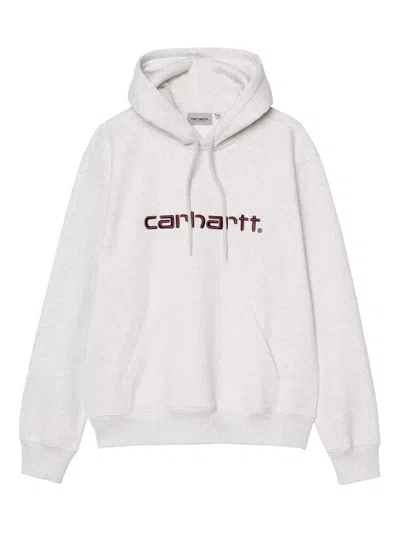 Carhartt Logo Hoodie In Gray