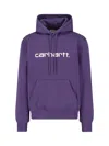 Carhartt Hooded Sweatshirt Featuring Kangaroo Pocket In Purple