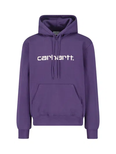 Carhartt Hooded Sweatshirt Featuring Kangaroo Pocket In Purple