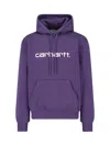 Carhartt Hooded Sweatshirt Featuring Kangaroo Pocket In Purple