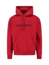 Carhartt Logo Hoodie In Red