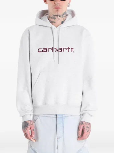 Carhartt Logo Hoodie In White