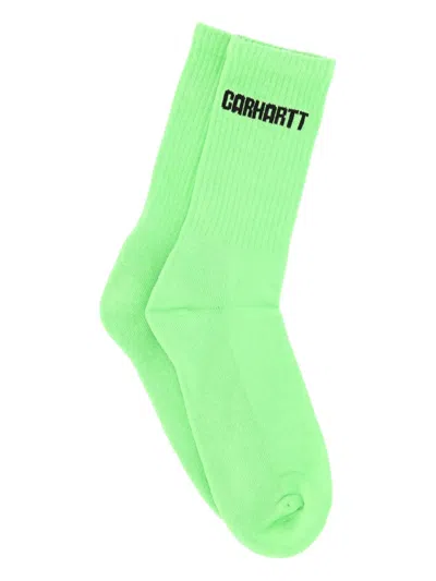Carhartt Logo-intarsia Socks In Green