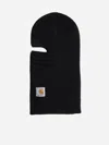 Carhartt Logo Knit Balaclava In Nero