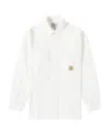 Carhartt Clink Cotton Canvas Button-up Shirt In White