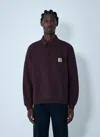 Carhartt Logo Motif Polo Sweatshirt In Burgundy