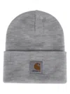 Carhartt Logo Patch Beanie In Ash Heather