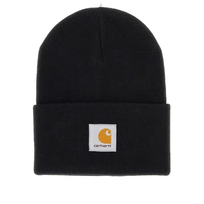 Carhartt Logo Patch Beanie In Black