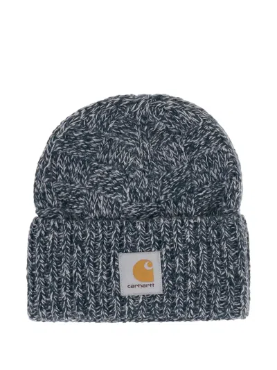 Carhartt Logo-patch Beanie In Blue