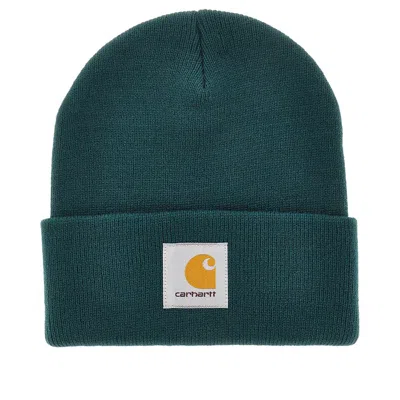 Carhartt Logo Patch Beanie In Green