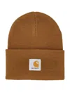 Carhartt Logo-patch Knit Beanie In Hamilton Brown