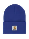 Carhartt Logo-patch Beanie Hat In Blue
