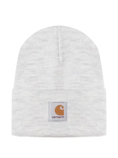 Carhartt Logo-patch Beanie Hat In Gray