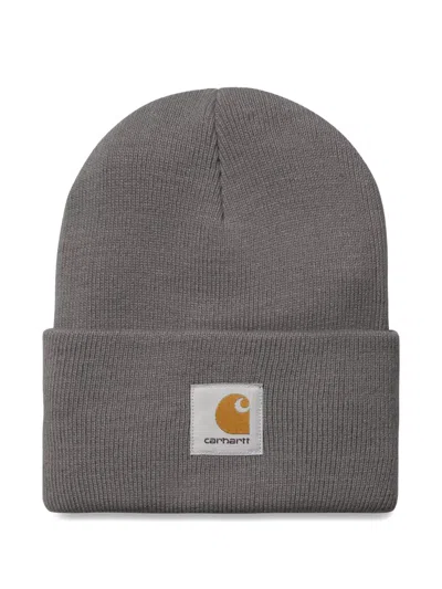Carhartt Logo-patch Beanie Hat In Gray